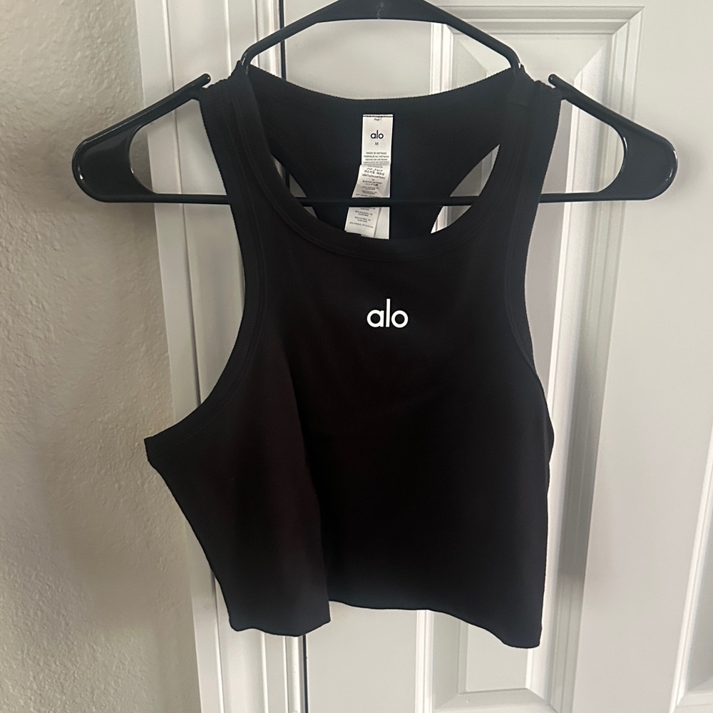 ALO Yoga Black Sleeveless Crop Top